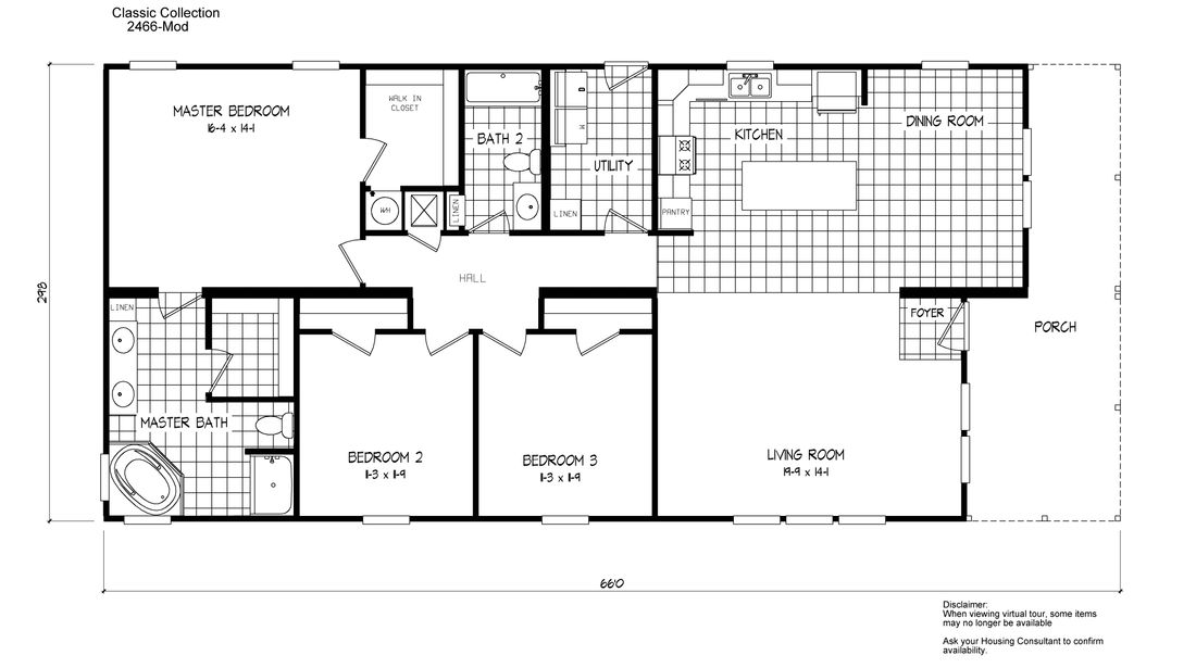 The 2466 OAKWOOD MOD Floor Plan